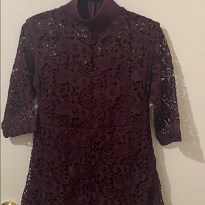 Burgundy Lace Romper